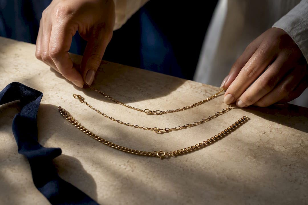 Capas de collares organizadas según su longitud